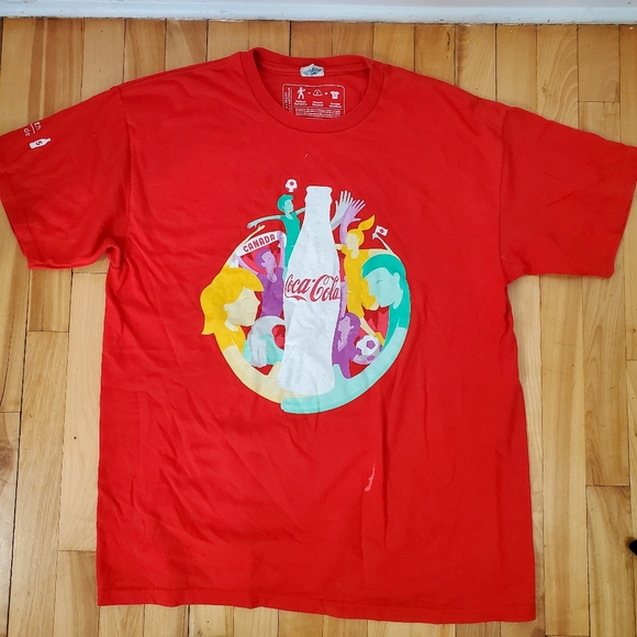Coca Cola Tops - Vintage Womens World Cup Soccer Canada 2015 Coca Cola Short Sleeves Crew Neck